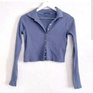 brandy melville long sleeve collared button up!!